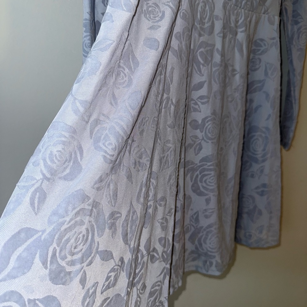 Brand New Wild Fable Off-the-shoulder Velvet Rose Floral Long Sleeve Mini Dress - Picture 3 of 4